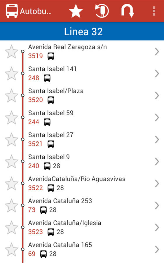 Paradas del Bus en Zaragoza app