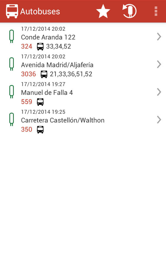 Paradas del Bus en Zaragoza app