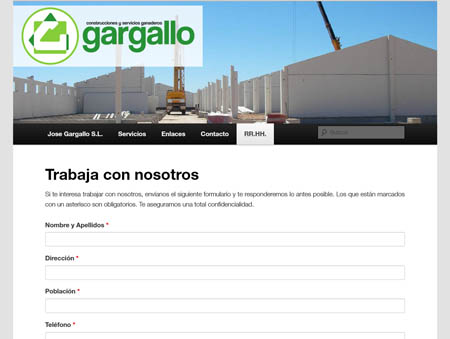 Microsite Construcciones Gargallo
