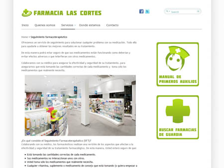 Microsite Farmacia Las Cortes