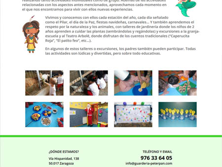 Microsite Guardería Infantil Peter Pan