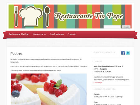 Microsite Restaurante Tío Pepe